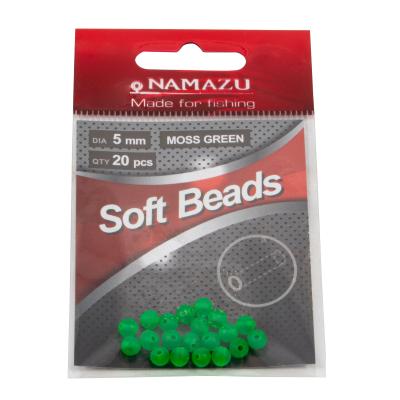 Бусина фидерная Namazu Soft Beads, PVC, d-5 мм, круглая, цв. темно-зеленый (20 шт.) - 2