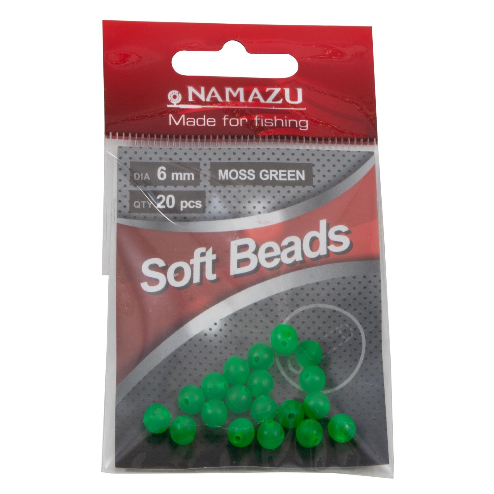 Бусина фидерная Namazu Soft Beads, PVC, d-6 мм, круглая, цв. темно-зеленый (20 шт.) - 2