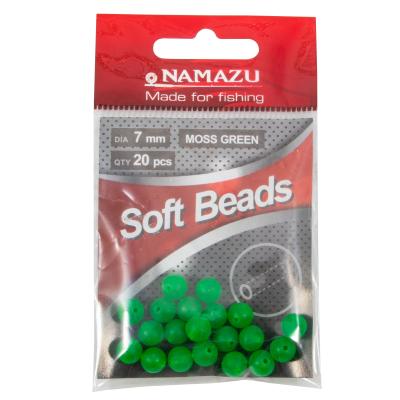 Бусина фидерная Namazu Soft Beads, PVC, d-7 мм, круглая, цв. темно-зеленый (20 шт.) - 2