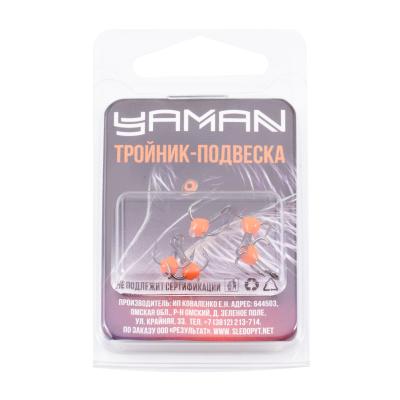 Крючок-тройник ЯМАН с каплей и глазком, размер 16 (INT), цв. ФК (5 шт.) - 5