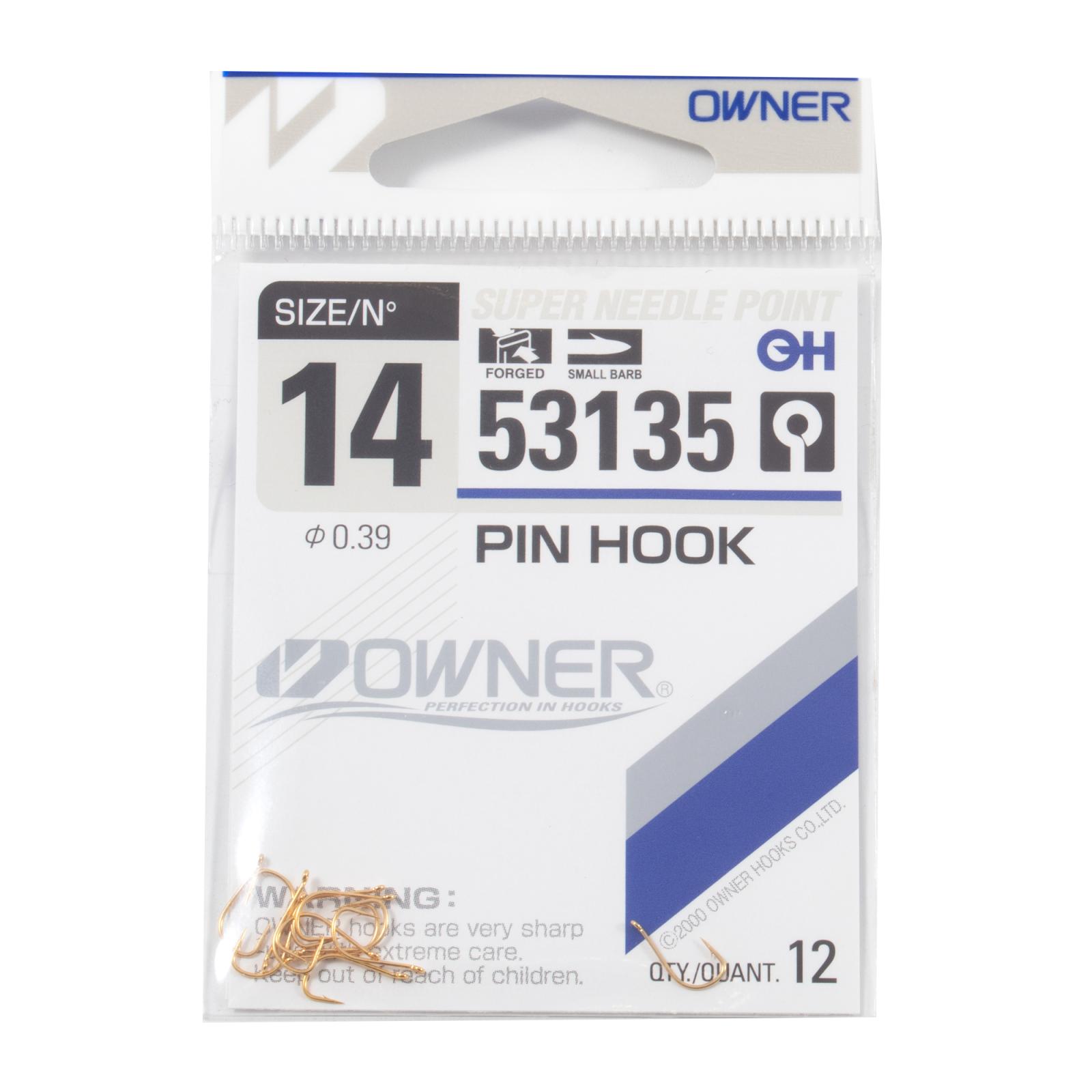 Крючок OWNER Pin Hook gold №14 12шт - 3