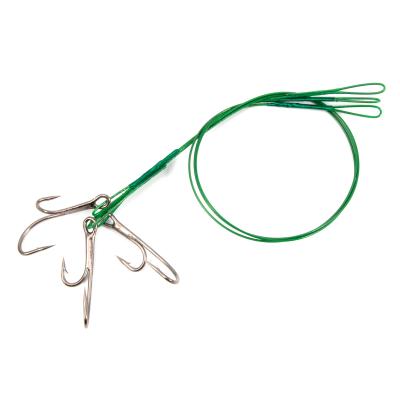 Поводок стальной NAMAZU Leader 1х7 Nylon Coated Green, d-0,39 мм, L-20 см, с живцовым крючком 4715 D - 1