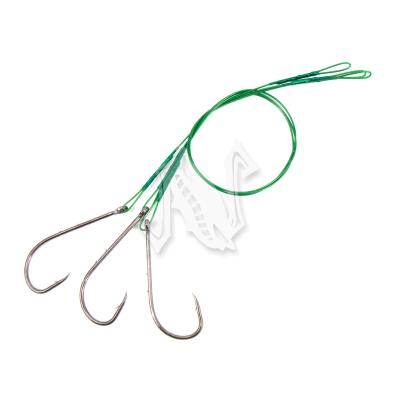 Поводок стальной NAMAZU Leader 1х7 Nylon Coated Green, d-0,42 мм, L-20 см, с одинарным крючком 92247 - 1