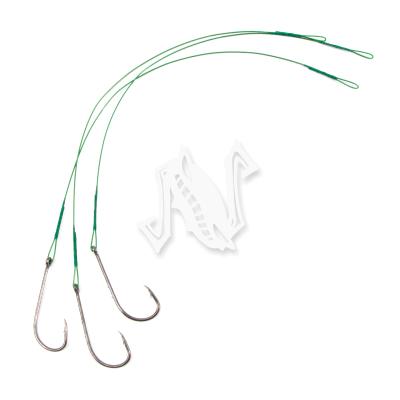 Поводок стальной NAMAZU Leader 1х7 Nylon Coated Green, d-0,42 мм, L-20 см, с одинарным крючком 92247 - 2
