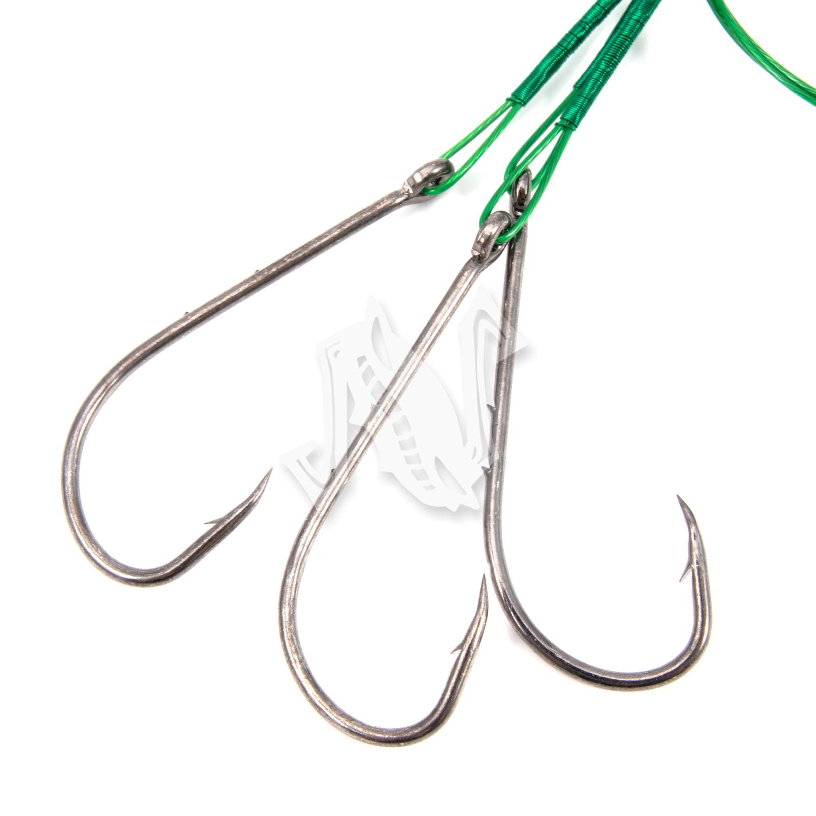 Поводок стальной NAMAZU Leader 1х7 Nylon Coated Green, d-0,42 мм, L-20 см, с одинарным крючком 92247 - 3