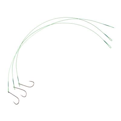 Поводок стальной NAMAZU Leader 1х7 Nylon Coated Green, d-0,48 мм, L-40 см, с одинарным крючком 92247 - 2