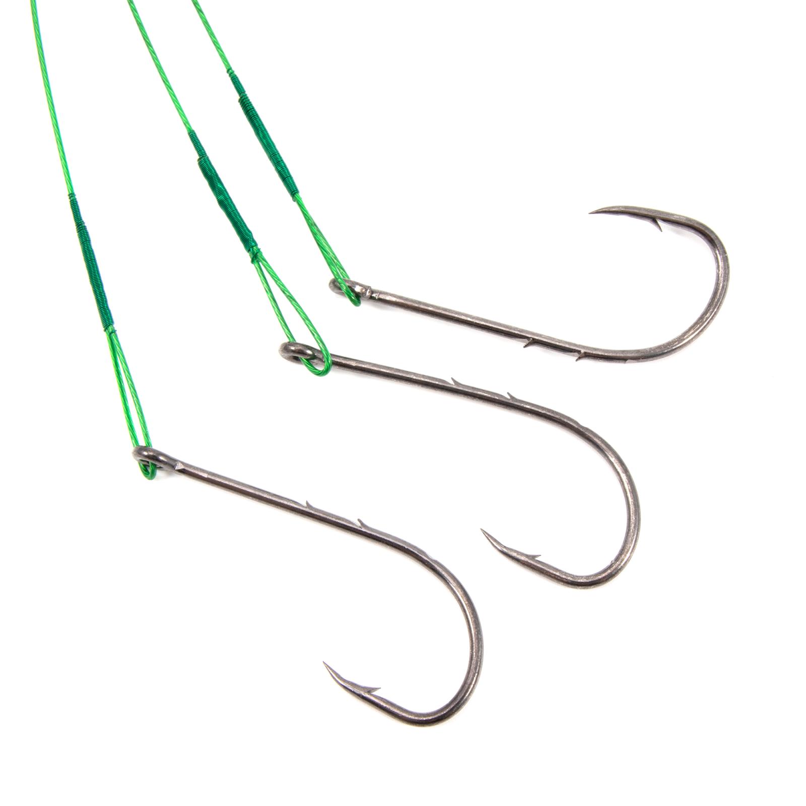 Поводок стальной NAMAZU Leader 1х7 Nylon Coated Green, d-0,48 мм, L-40 см, с одинарным крючком 92247 - 3