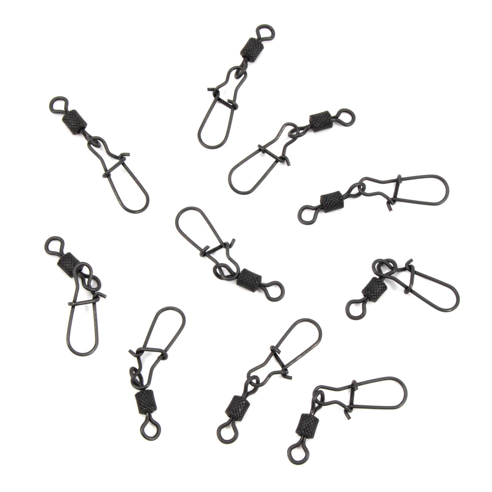Вертлюг с застежкой Namazu Pro ROLLING RIBBED SWIVEL WITH NICE SNAP, цв. Carbon, р. 3, test-57 кг, к
