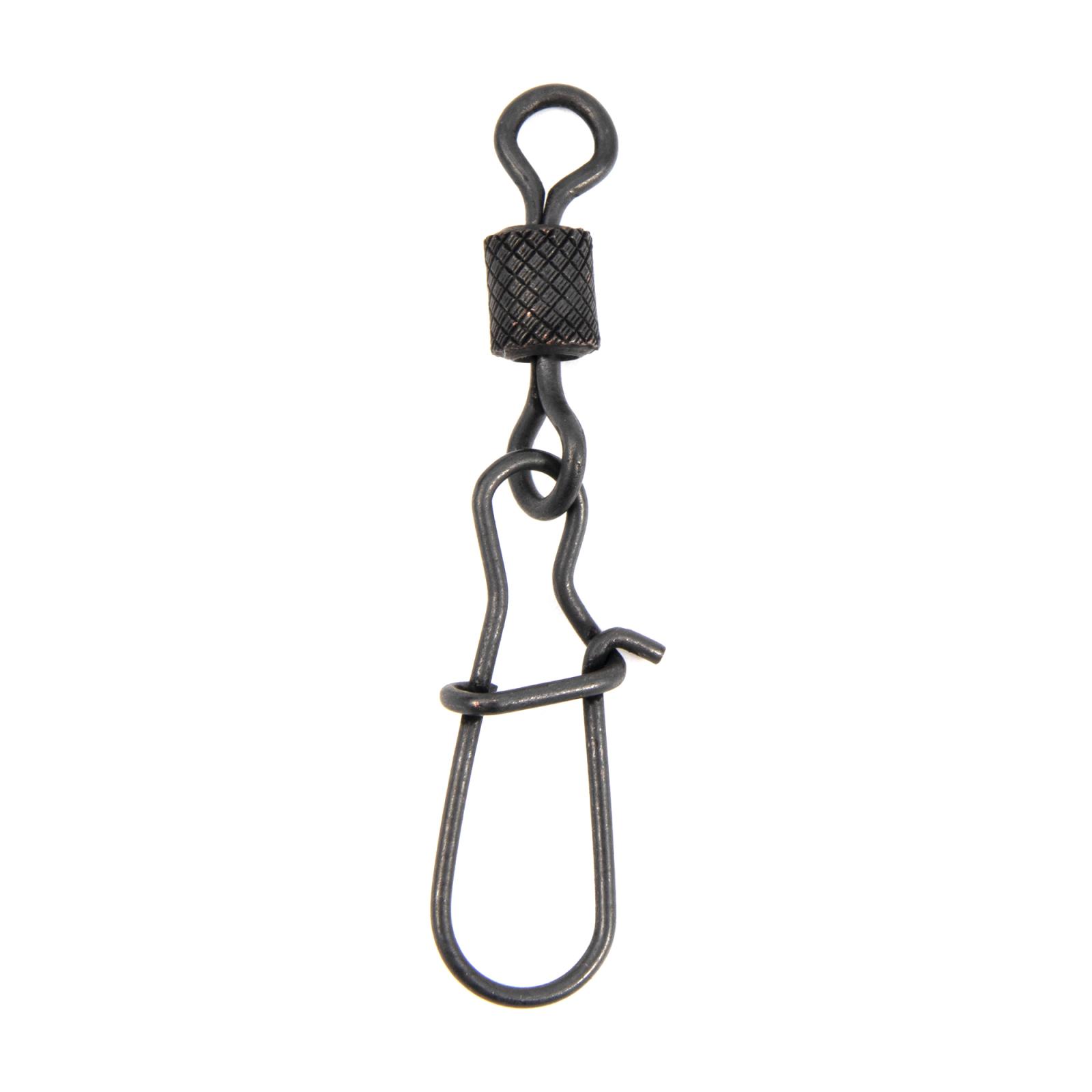 Вертлюг с застежкой Namazu Pro ROLLING RIBBED SWIVEL WITH NICE SNAP, цв. Carbon, р. 3, test-57 кг, к - 2