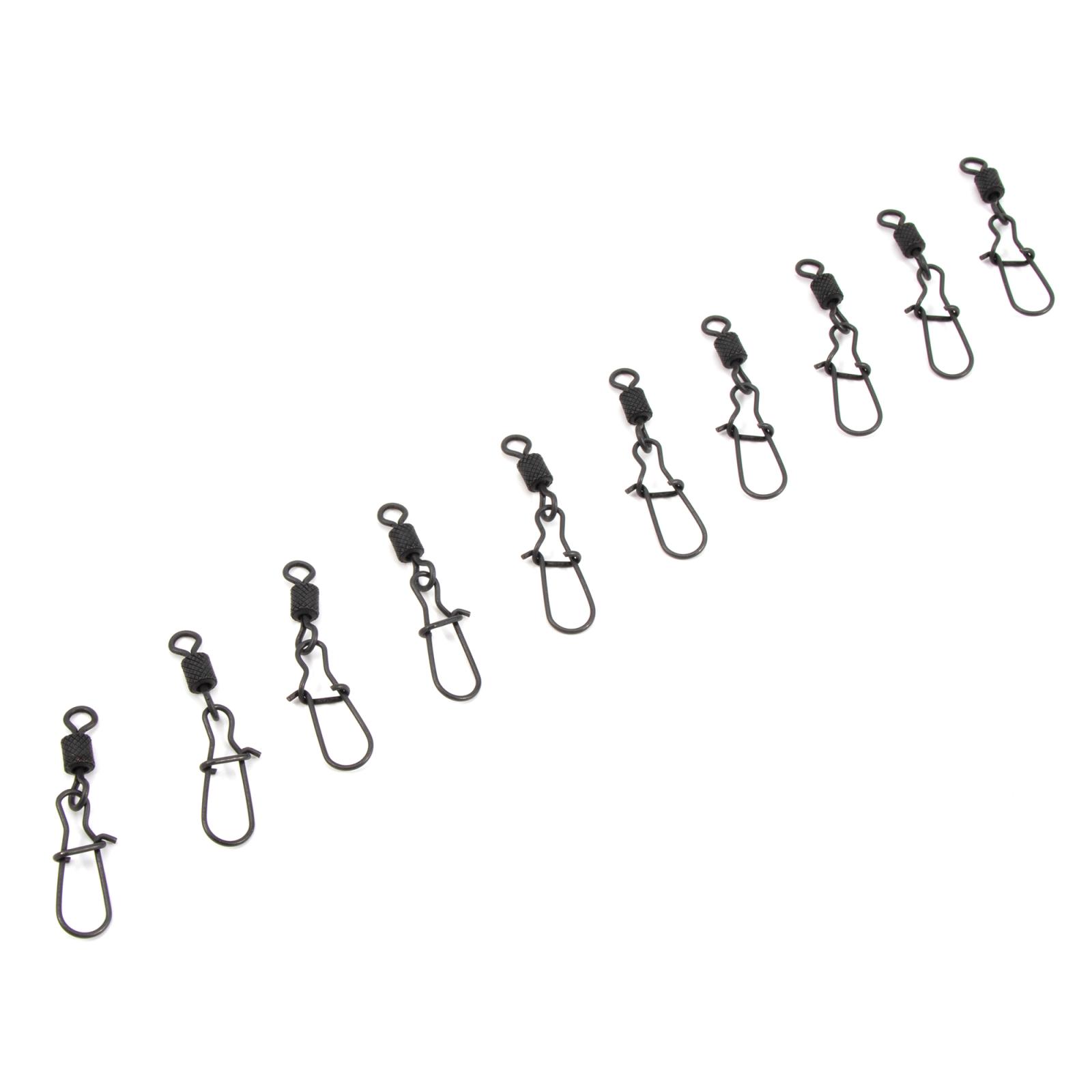 Вертлюг с застежкой Namazu Pro ROLLING RIBBED SWIVEL WITH NICE SNAP, цв. Carbon, р. 3, test-57 кг, к - 4