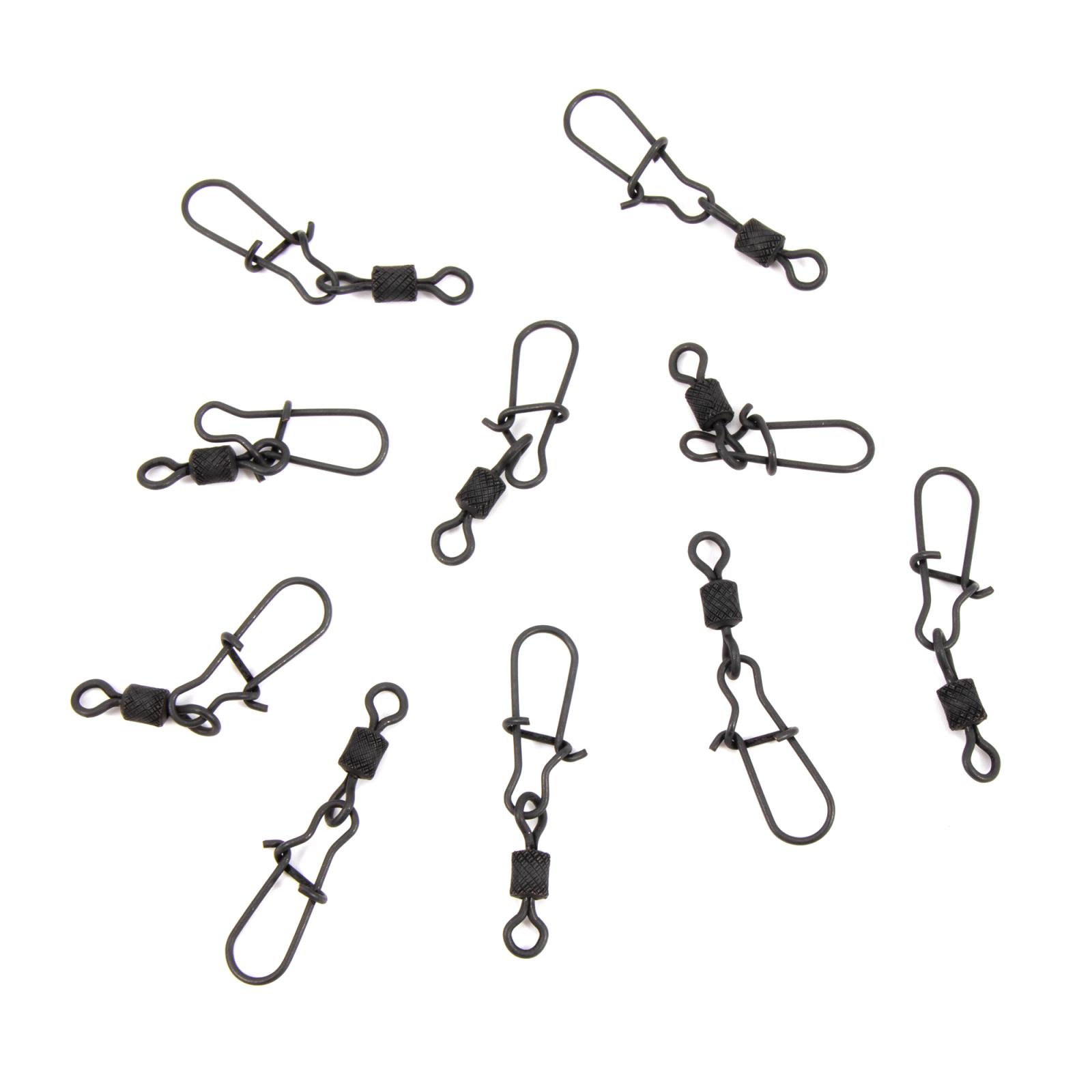 Вертлюг с застежкой Namazu Pro ROLLING RIBBED SWIVEL WITH NICE SNAP, цв. Carbon, р. 5, test-35 кг, к - 1