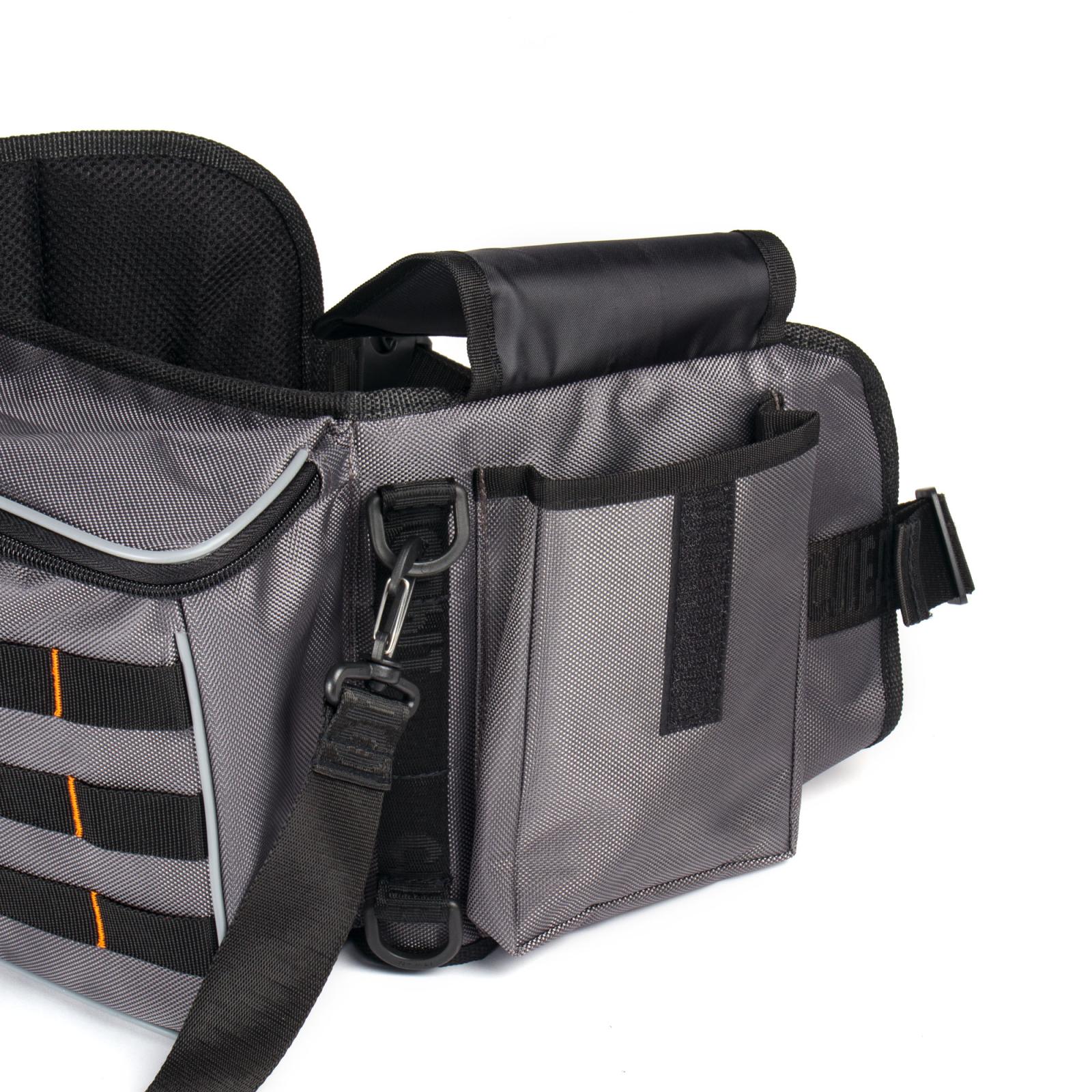 Сумка рыболовная поясная "СЛЕДОПЫТ" Fishing Belt Bag, 74х22х10 см, цв. серый, без коробок - 5