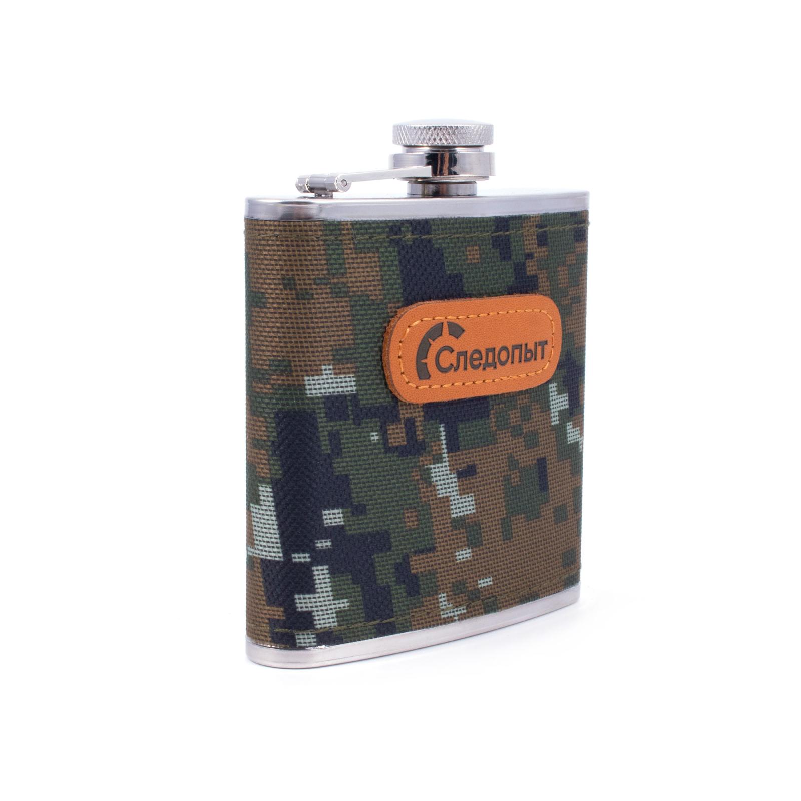 Фляжка "СЛЕДОПЫТ", в оплетке из oxford camo pixel, 180 мл - 1