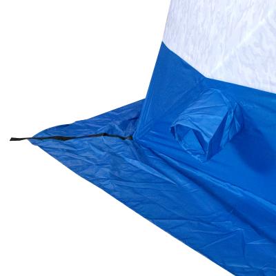 Палатка зимняя куб СЛЕДОПЫТ 2,1 х2,1 м,Oxford 210D PU 1000,S по полу 4,4 кв.м,цв.синий/белый с принт - 4