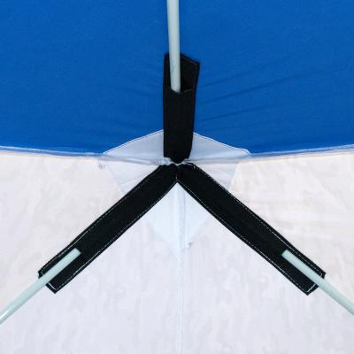 Палатка зимняя куб СЛЕДОПЫТ 2,1 х2,1 м,Oxford 210D PU 1000,S по полу 4,4 кв.м,цв.синий/белый с принт - 9