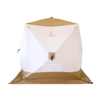 Палатка зимняя куб СЛЕДОПЫТ 1,8 х1,8 м, Oxford 210D PU 1000, S по полу 3,2 кв.м, цв. оливковый/бел - 6