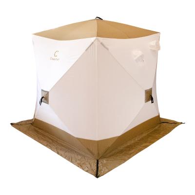 Палатка зимняя куб СЛЕДОПЫТ 1,8 х1,8 м, Oxford 210D PU 1000, S по полу 3,2 кв.м, цв. оливковый/бел - 7