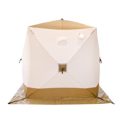 Палатка зимняя куб СЛЕДОПЫТ 1,8 х1,8 м, Oxford 210D PU 1000, S по полу 3,2 кв.м, цв. оливковый/бел - 8