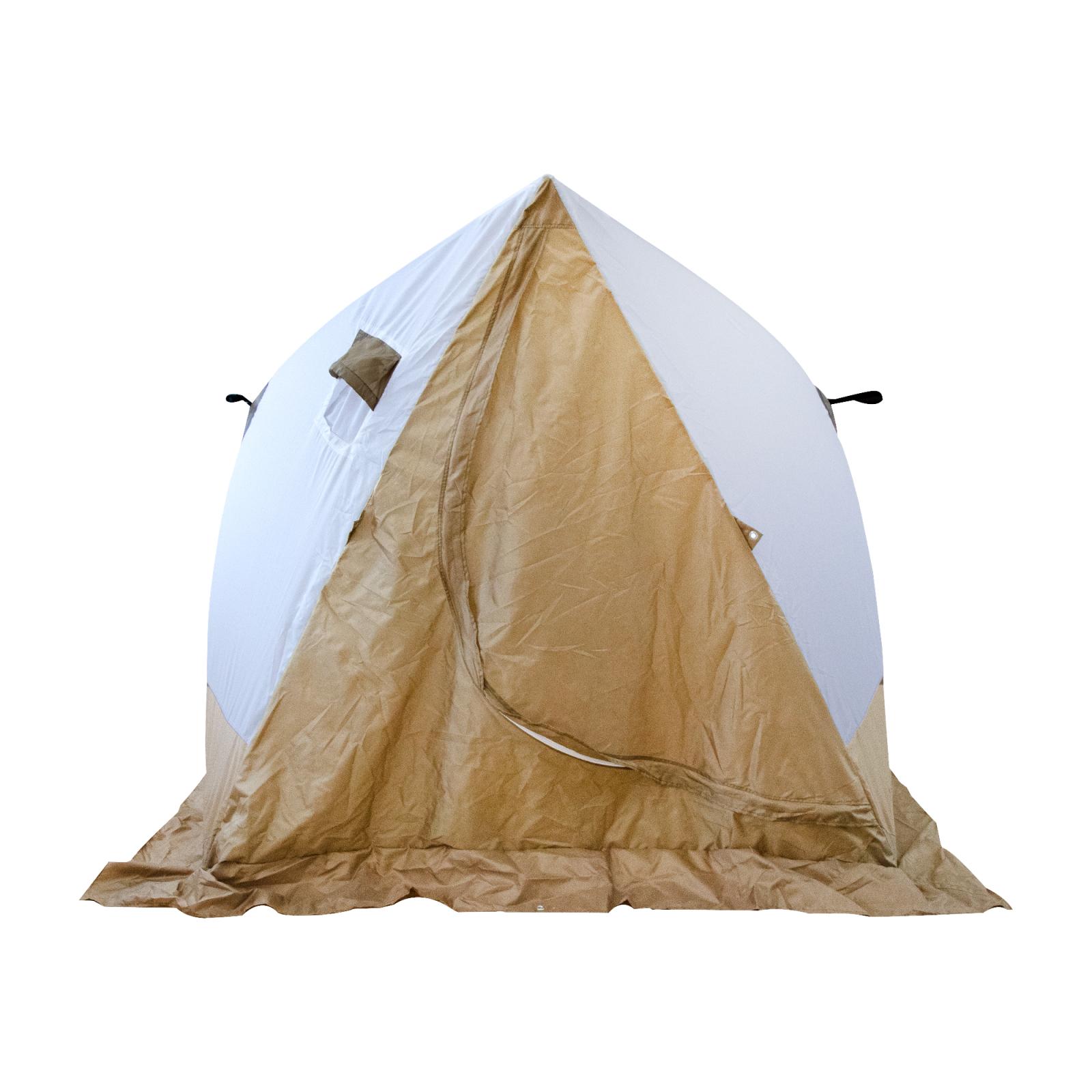 Палатка зимняя СЛЕДОПЫТ 2-скатная, Oxford 210D PU 1000, цв. оливковый/белый - 2