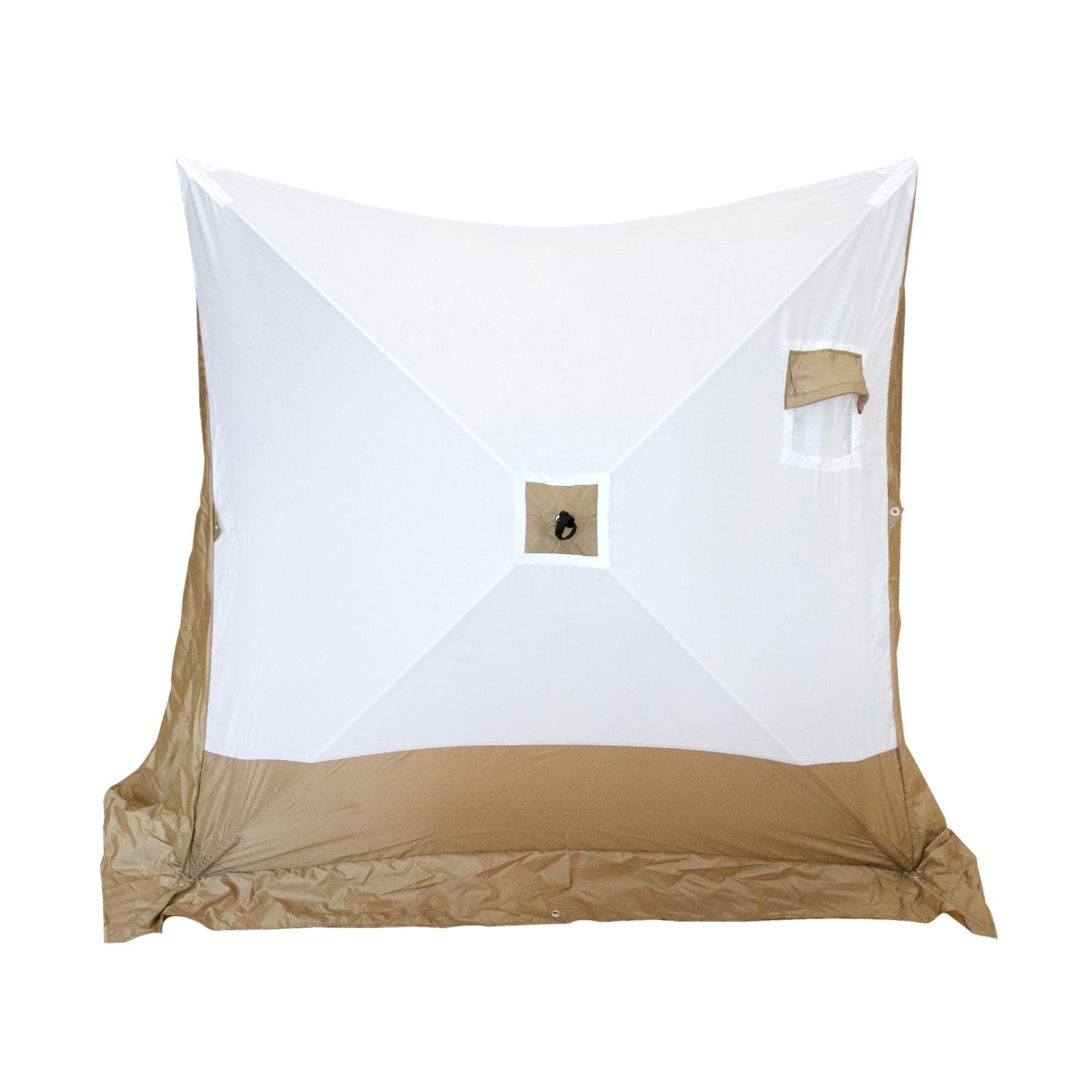 Палатка зимняя СЛЕДОПЫТ 2-скатная, Oxford 210D PU 1000, цв. оливковый/белый - 3