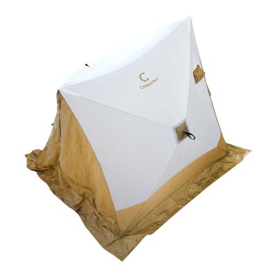 Палатка зимняя СЛЕДОПЫТ 2-скатная, Oxford 210D PU 1000, цв. оливковый/белый - 6