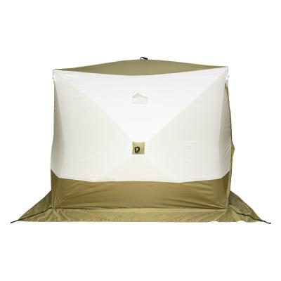Палатка зимняя куб СЛЕДОПЫТ "Premium Long" 2,35х2,0 м, S по полу 4,7 кв.м, 3 слоя, цв. оливковый/бел - 3
