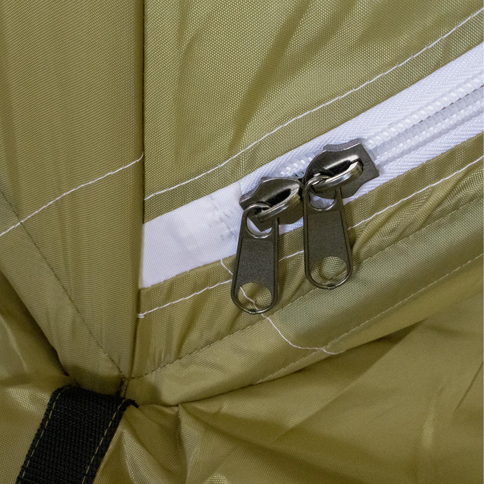 Палатка зимняя куб СЛЕДОПЫТ 2,1 х2,1 м, Oxford 210D PU 1000, S по полу 4,4 кв.м, цв. оливковый/белый - 5