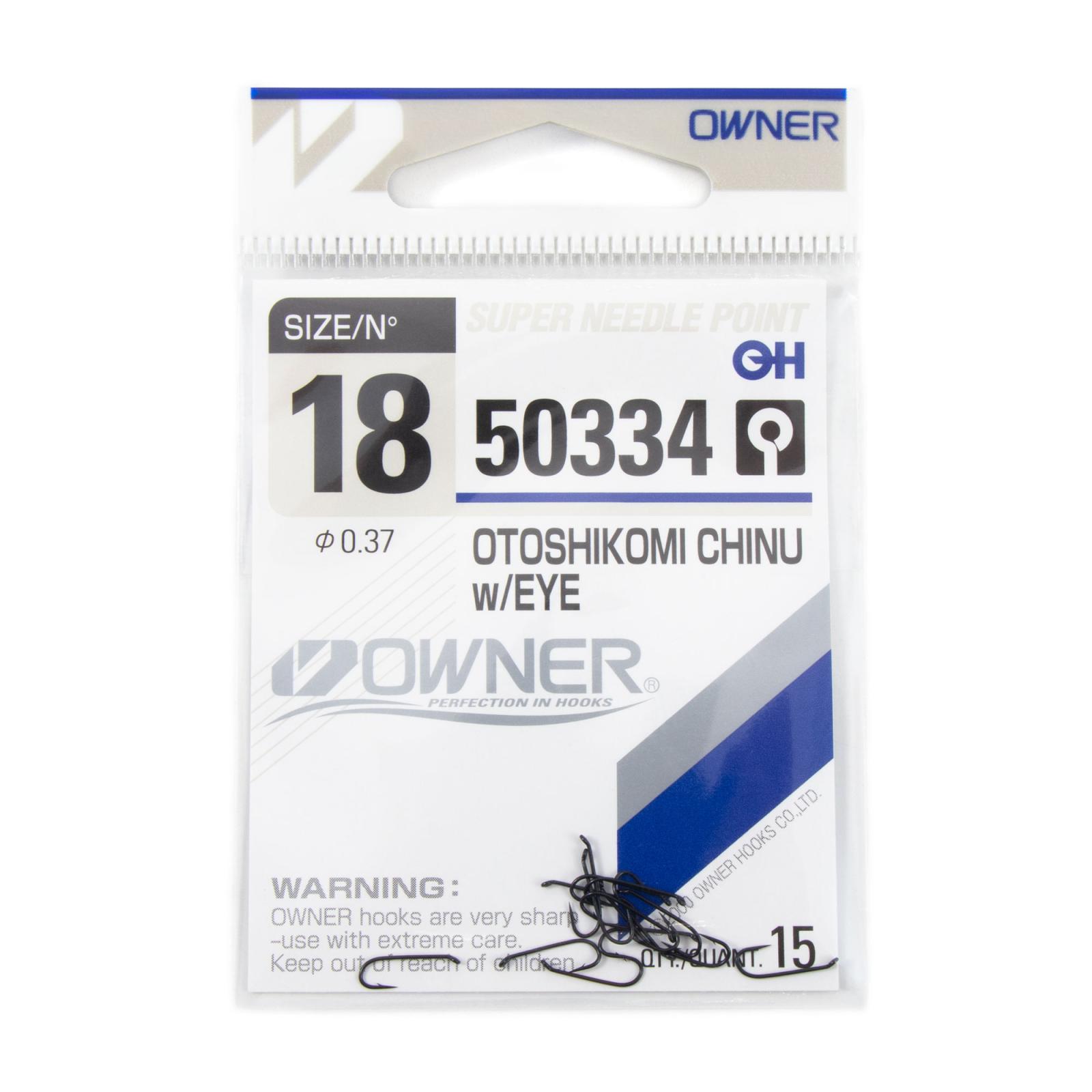Крючок OWNER Otoshikomi Chinu w/eye №18 15шт - 1