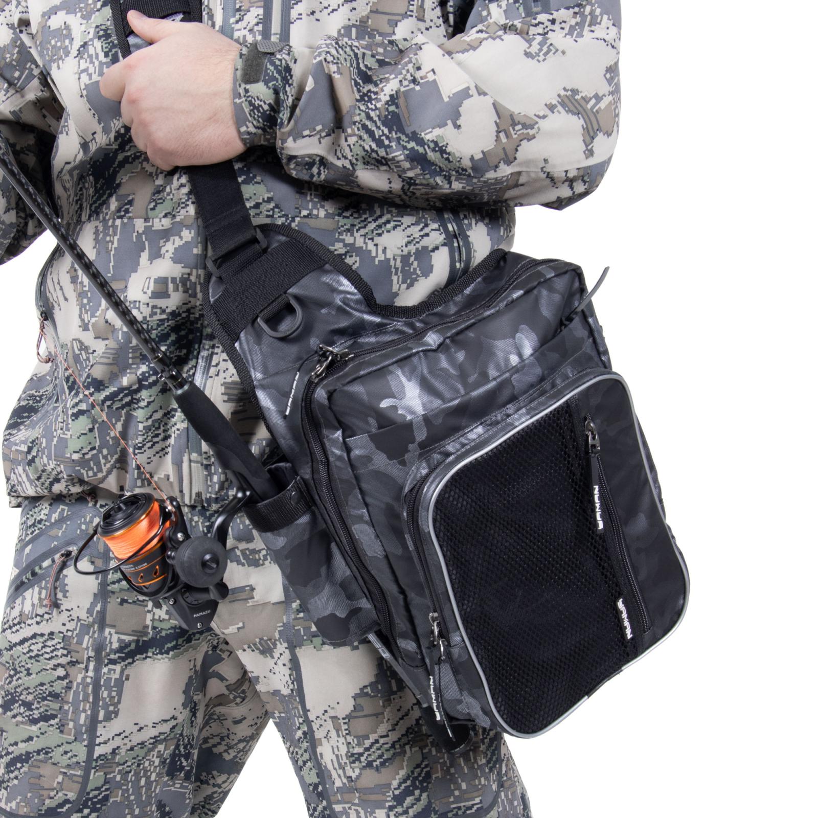 Сумка рыболовная "Yaman" Fishing Shoulder Bag, 40х43х10 см, цв. серый камуфляж - 7