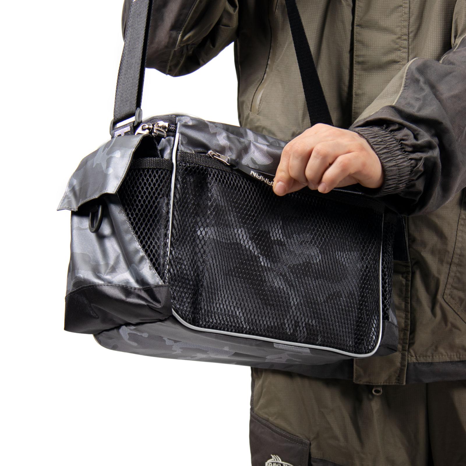Сумка рыболовная "Yaman" Base Lure Bag L, 36х22х15 см, цв. серый камуфляж, без коробок - 8