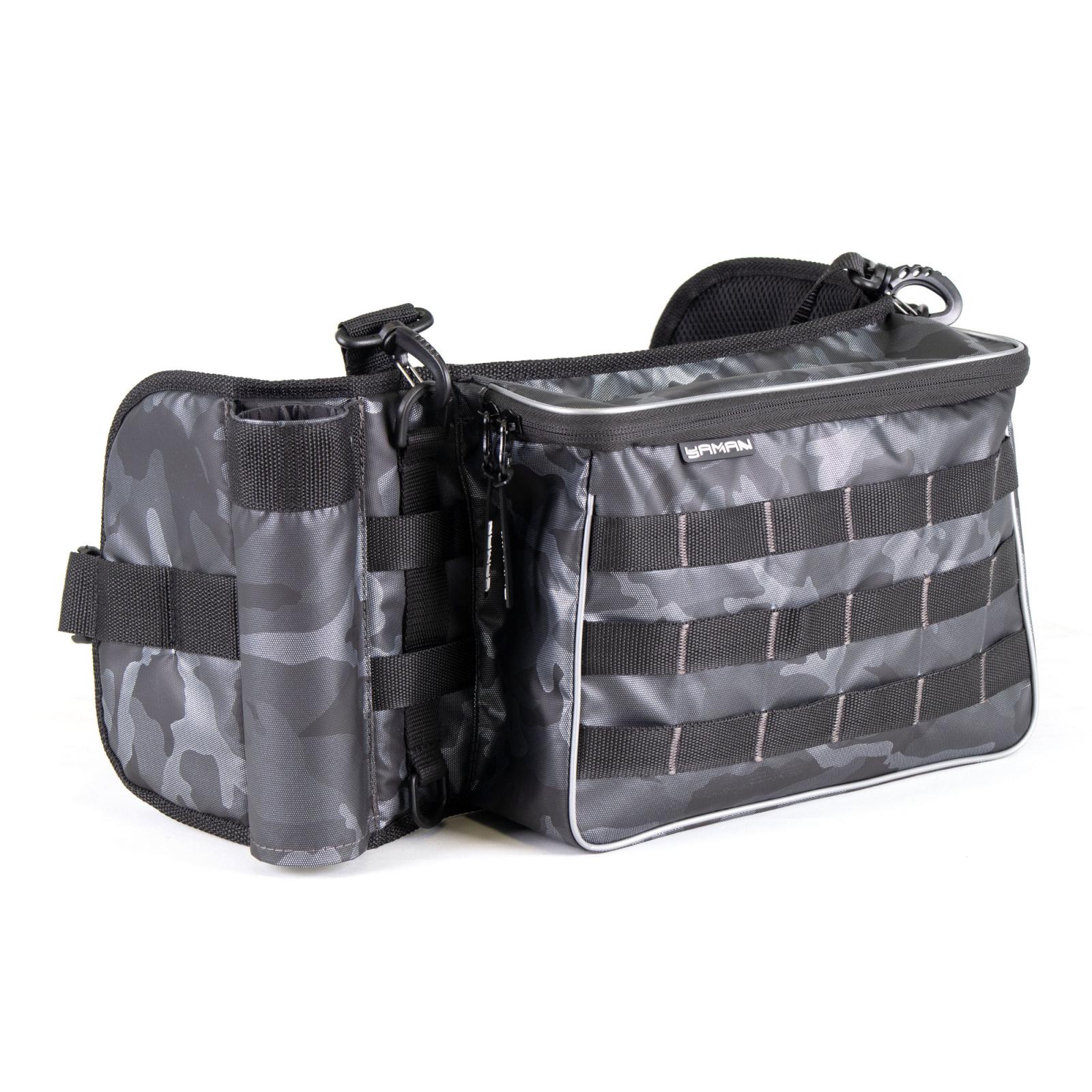 Сумка рыболовная поясная "Yaman" Fishing Belt Bag, 74х22х10 см, цв. сер.камуфляж, без коробок