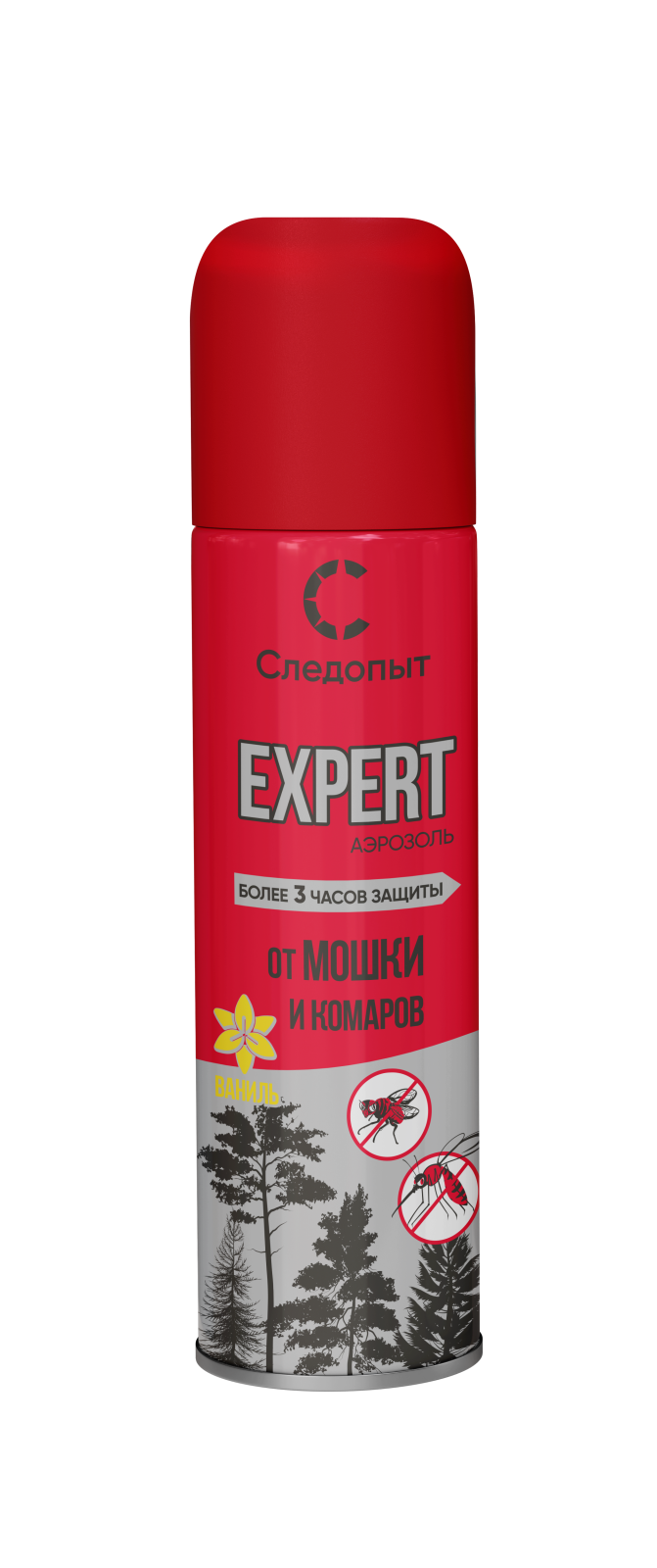 Репеллент СЛЕДОПЫТ EXPERT с ванилью, от мошек и комаров, аэрозоль, 150 мл - 1