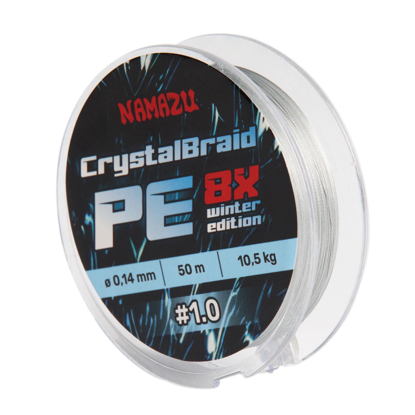 Шнур плетеный Namazu CrystalBraid PE 8Х, #1.0, L-50 м, d-0,14 мм, test-10,5 кг, серый - 2