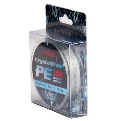 Шнур плетеный Namazu CrystalBraid PE 8Х, #1.5, L-50 м, d-0,20 мм, test-17,5 кг, серый - 4
