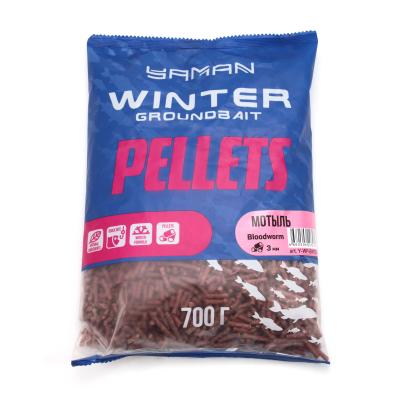 Прикормка Yaman Winter Pellets Bloodworm зимняя (мотыль), 700 г - 1