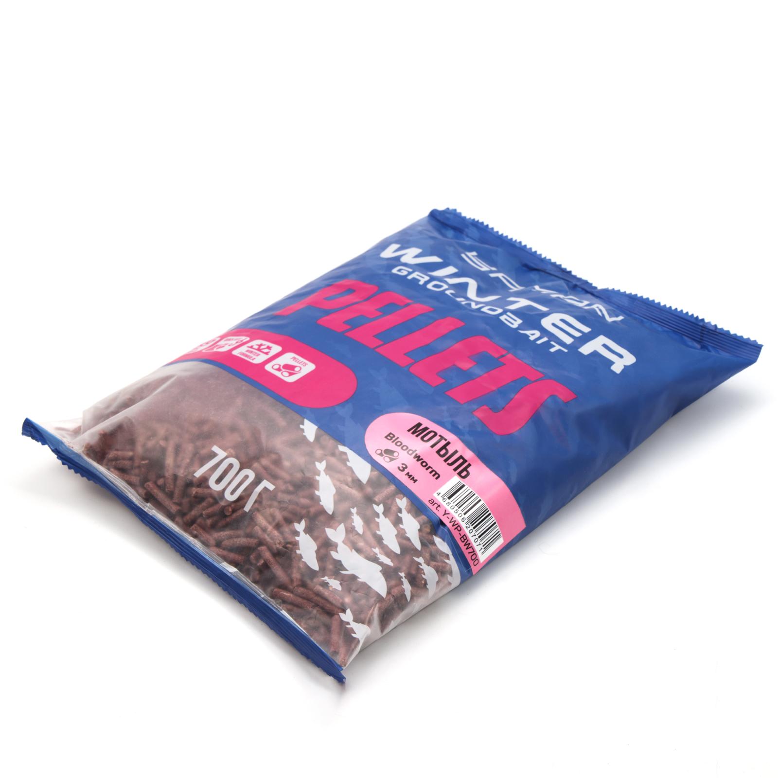 Прикормка Yaman Winter Pellets Bloodworm зимняя (мотыль), 700 г - 2