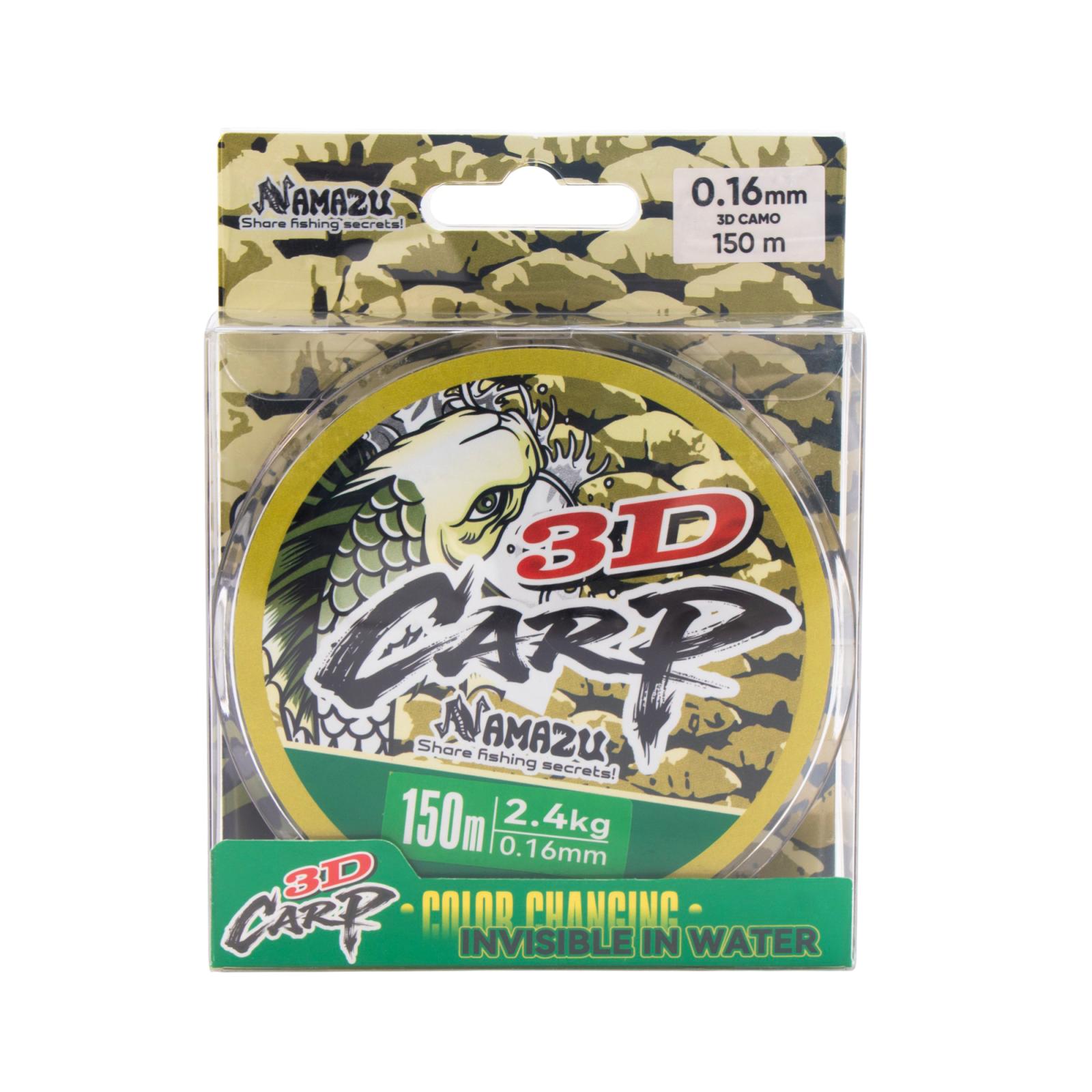 Леска Namazu 3D Carp, L-150 м, d-0,16 мм, test-2,4 кг, 3D Camo - 5