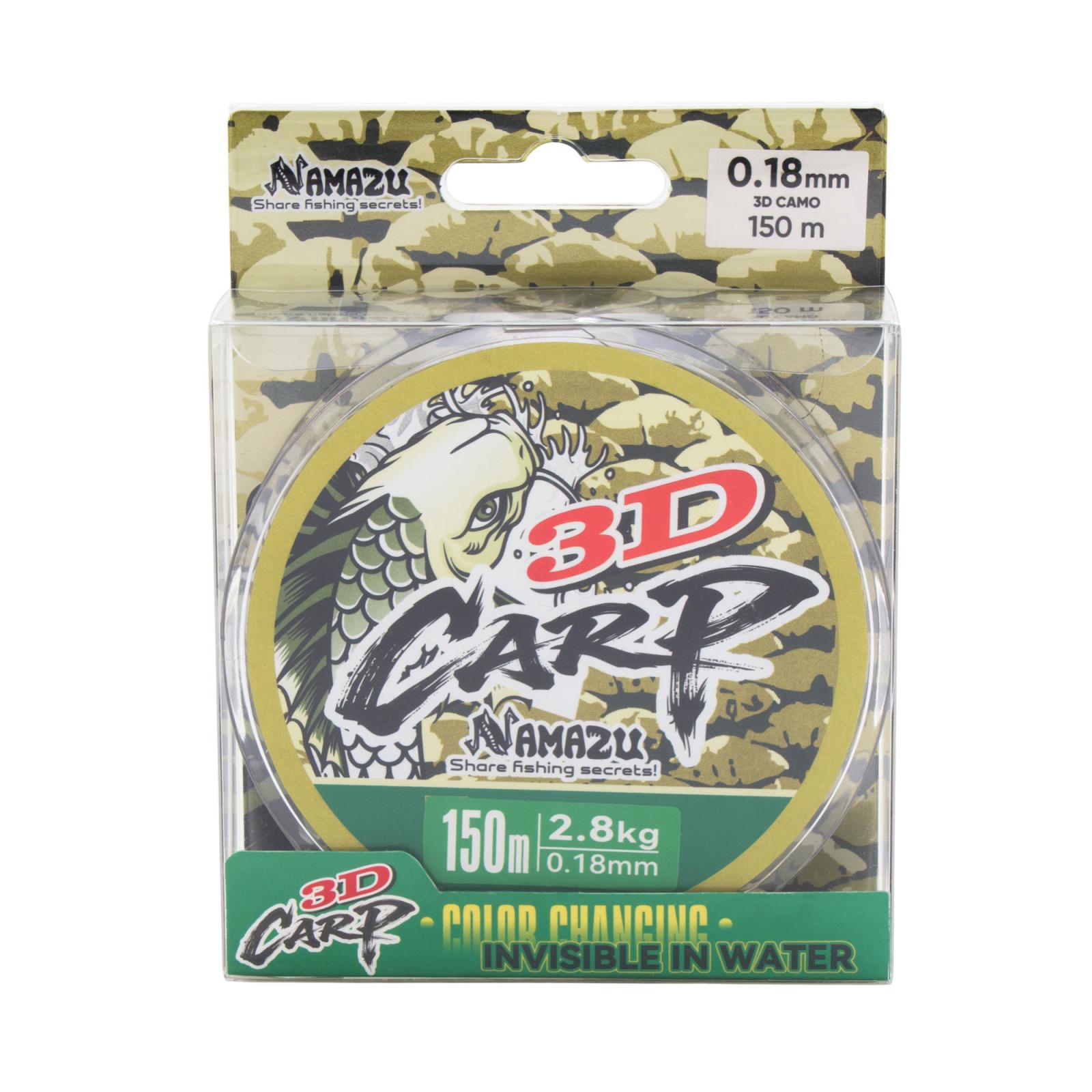Леска Namazu 3D Carp, L-150 м, d-0,18 мм, test-2,8 кг, 3D Camo - 5