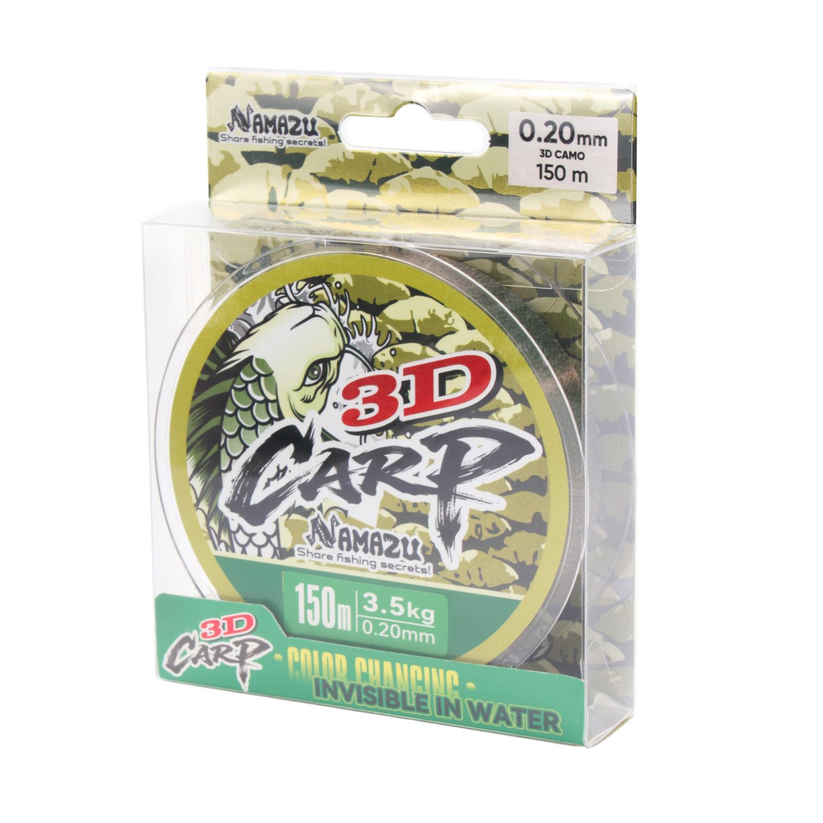 Леска Namazu 3D Carp, L-150 м, d-0,20 мм, test-3,5 кг, 3D Camo - 4