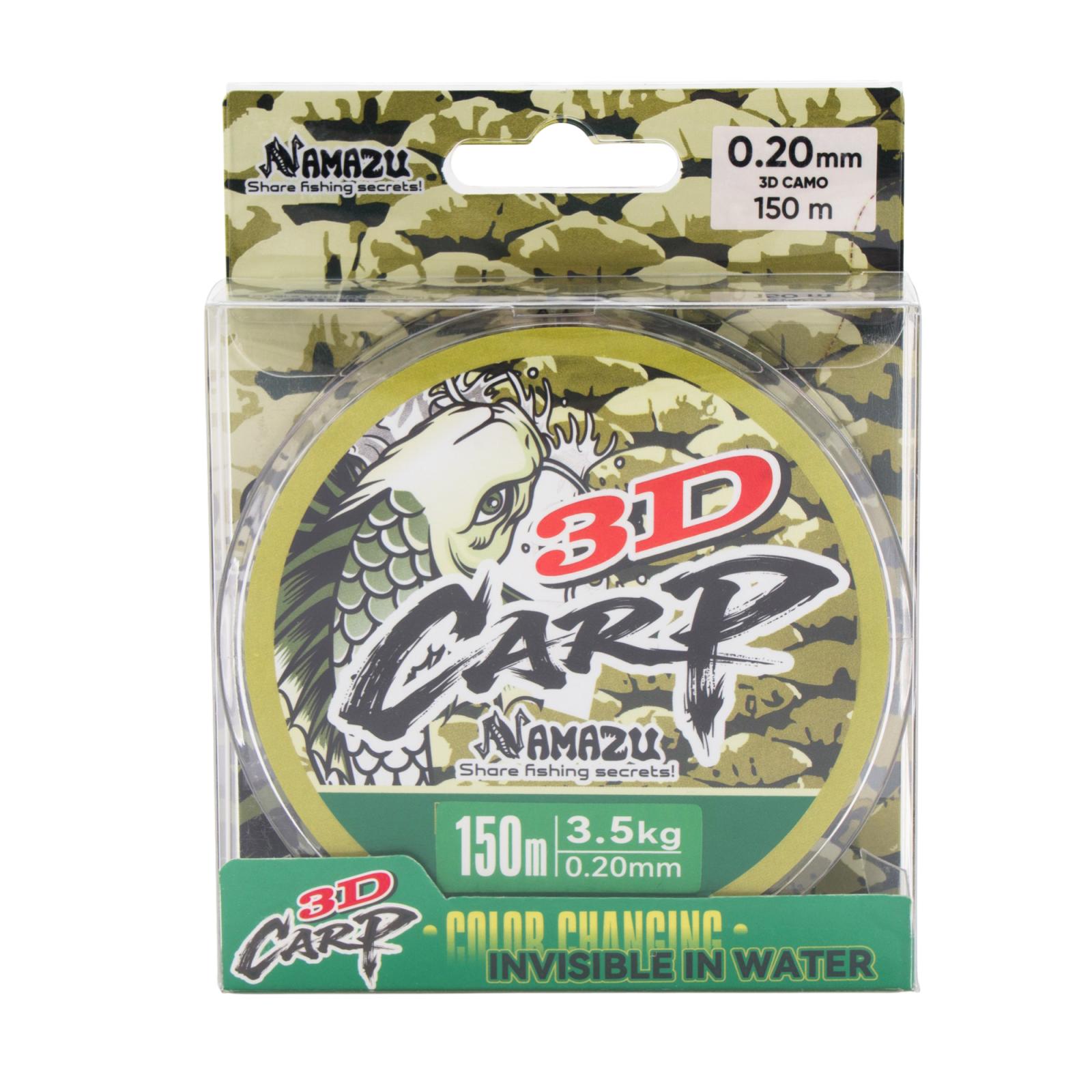 Леска Namazu 3D Carp, L-150 м, d-0,20 мм, test-3,5 кг, 3D Camo - 5