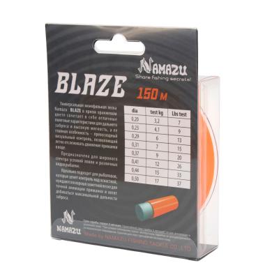 Леска Namazu Blaze, L-150 м, d-0,50 мм, test-17 кг, оранжевая - 6