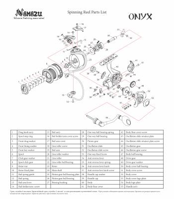 Катушка безынерционная Namazu Onyx OX3000 , 4+1 подш., метал. шпуля - 2