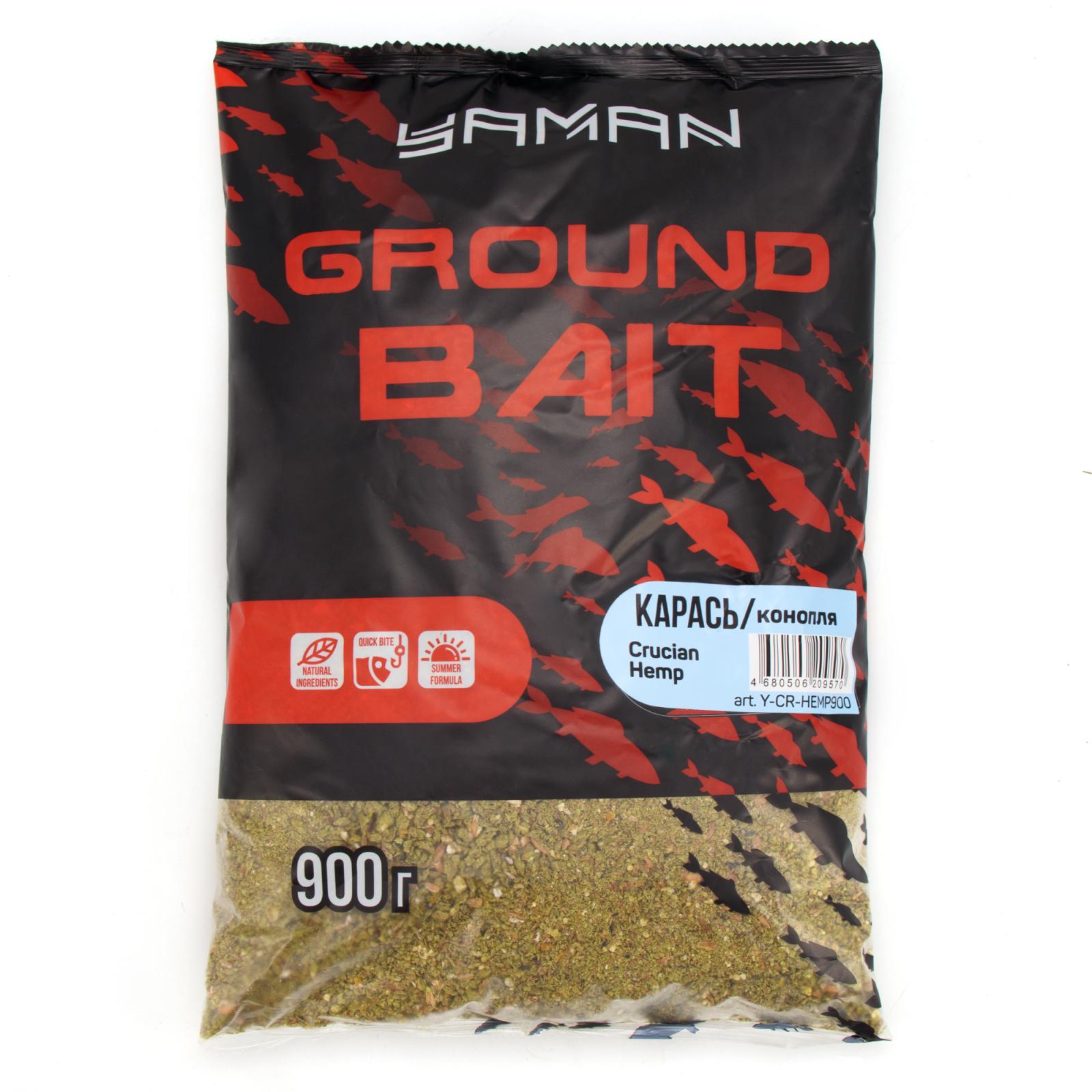 Прикормка Yaman Crucian Hemp (карась, конопля), 900 г