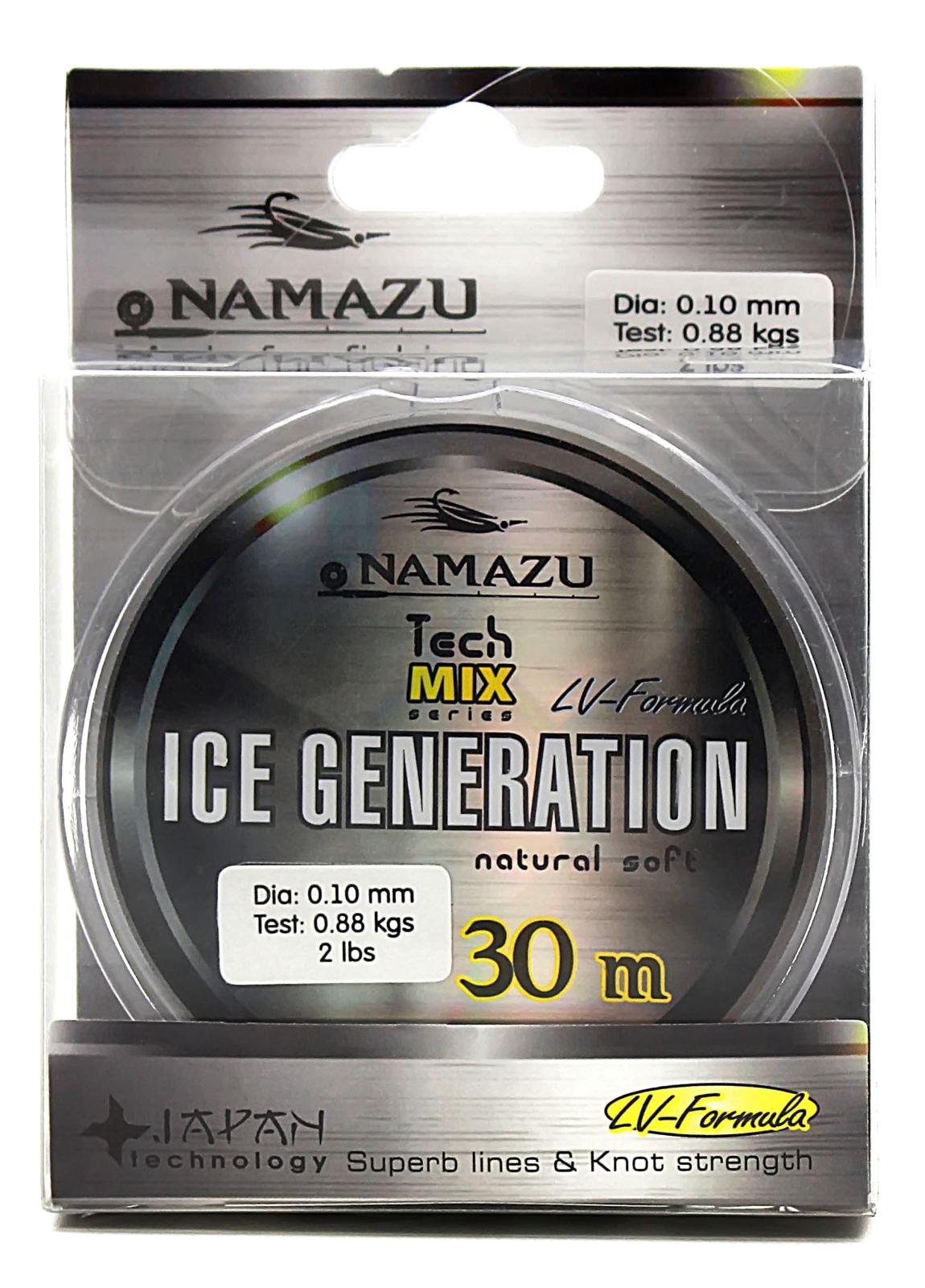 Леска Namazu "Ice Generation", L-30 м, d-0,16 мм, test-2,16 кг, прозрачная