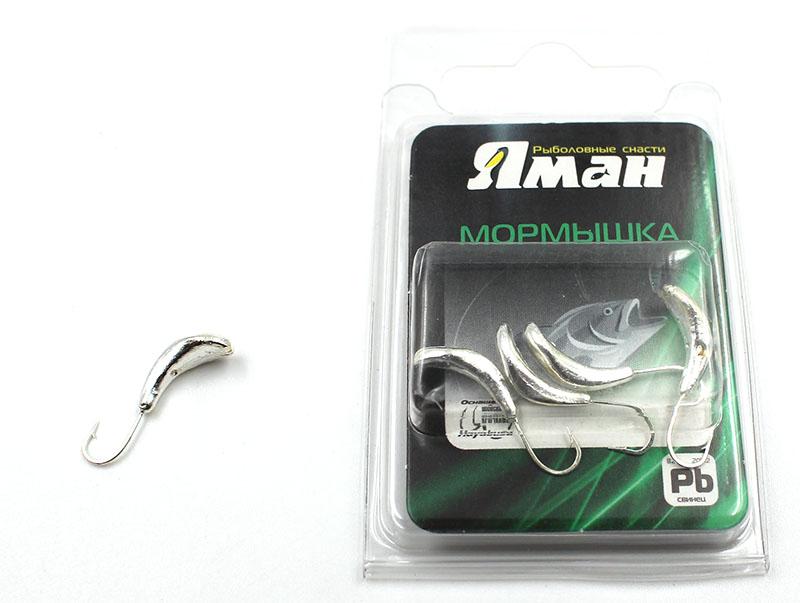 Мормышка "ЯМАН" Комар с отв., цв.SILVER PLATED, р.5, вес 1,0 г (уп. 5 шт.)