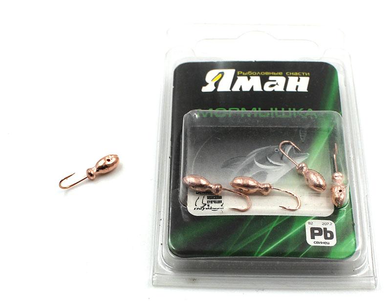 Мормышка "ЯМАН" щелкун с отв.,цв.COPPER PLATED, вес 0,5 г (уп. 5 шт.)