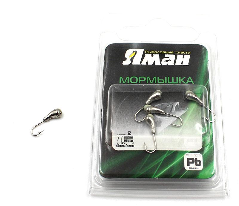 Мормышка "ЯМАН" уралка с отв.,цв.NL с фосф. пяткой, d 4, вес 0,5 г (уп. 5 шт.)