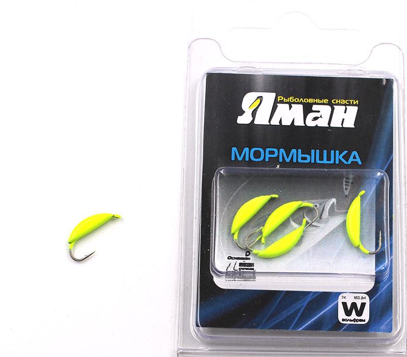 Мормышка вольф"ЯМАН"Супер банан с ушк, р.2,2 вес 0,50 цв.лимон(уп.5 шт.)