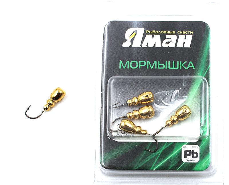 Мормышка "ЯМАН" Немка с отв.,цв.GOLD PLATED, вес 0,8 г (уп. 5 шт.) - 1