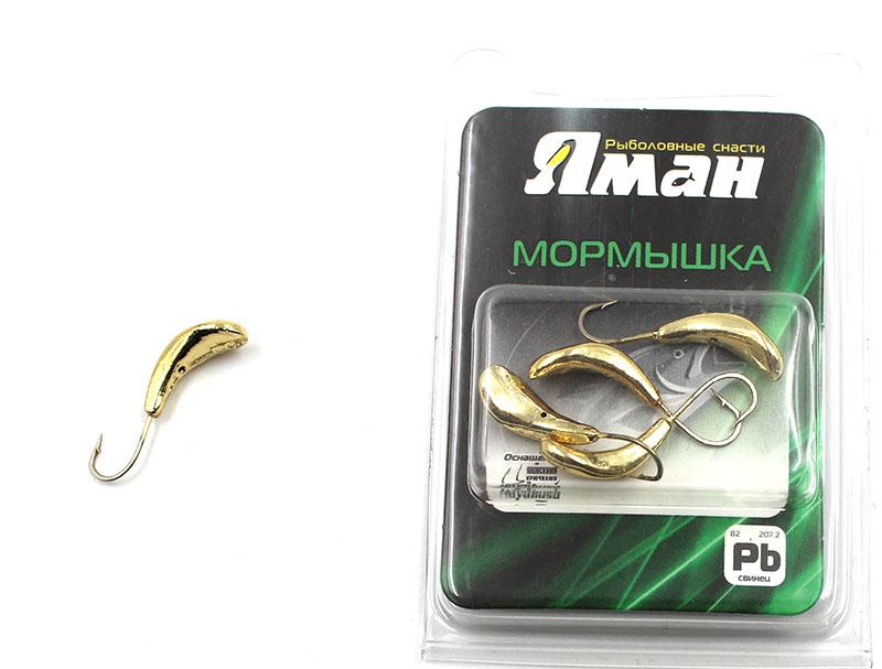 Мормышка "ЯМАН" Комар с отв., цв.GOLD PLATED, р.4, вес 0,5 г (уп. 5 шт.) - 1